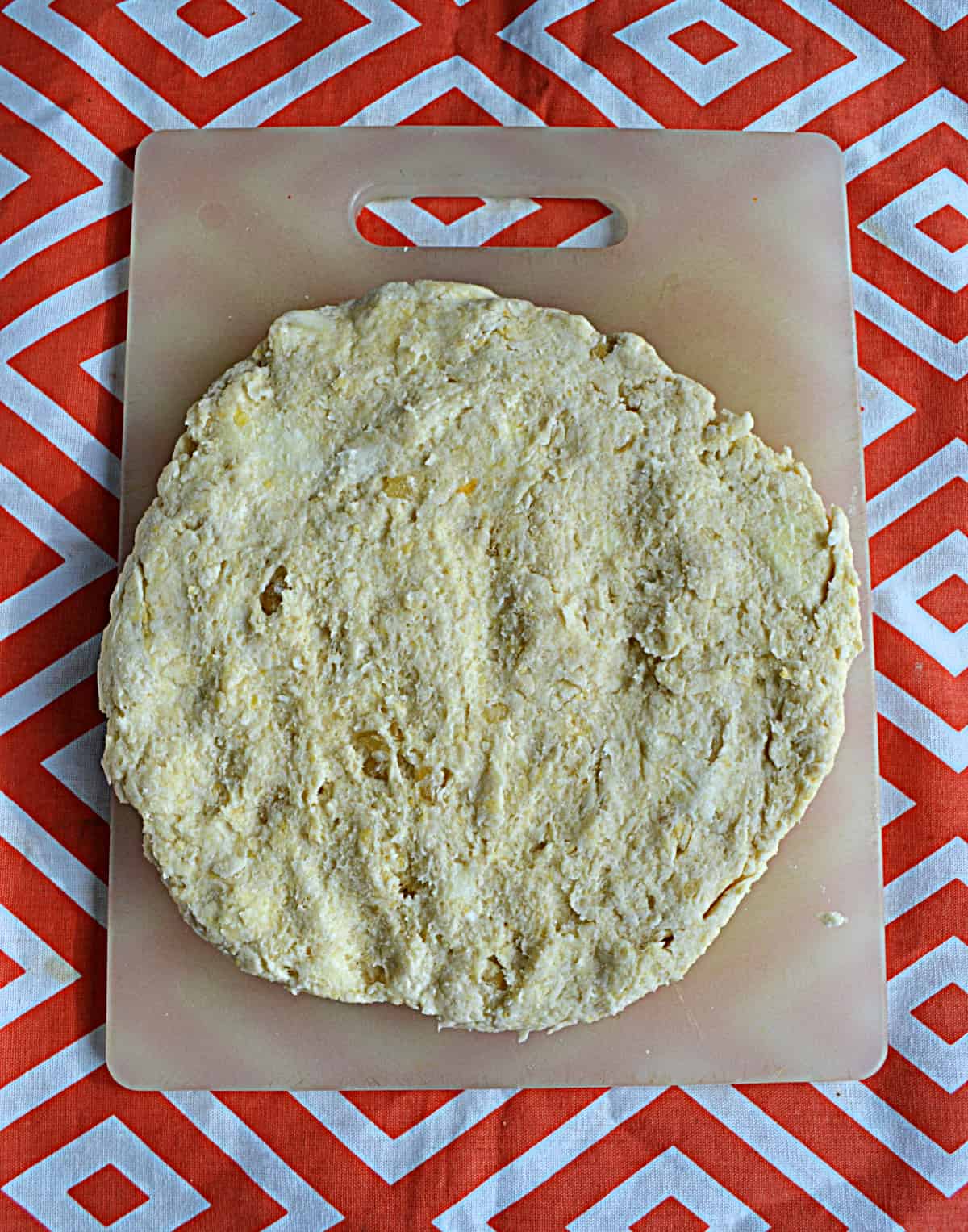 A round of scone dough.