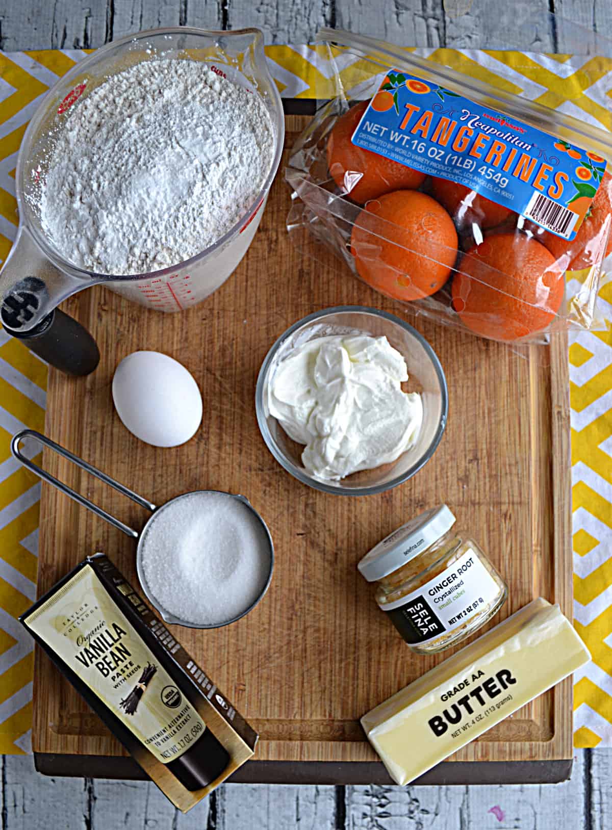Ingredients for making Tangerine Scones.