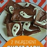 Pin Image: A plate of Halloween ghost bark, text title.