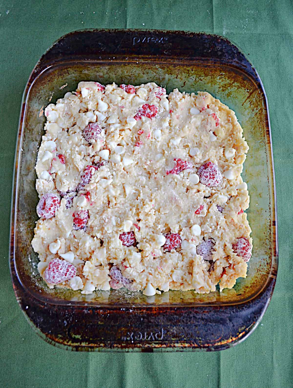 A pan of cookie dough.