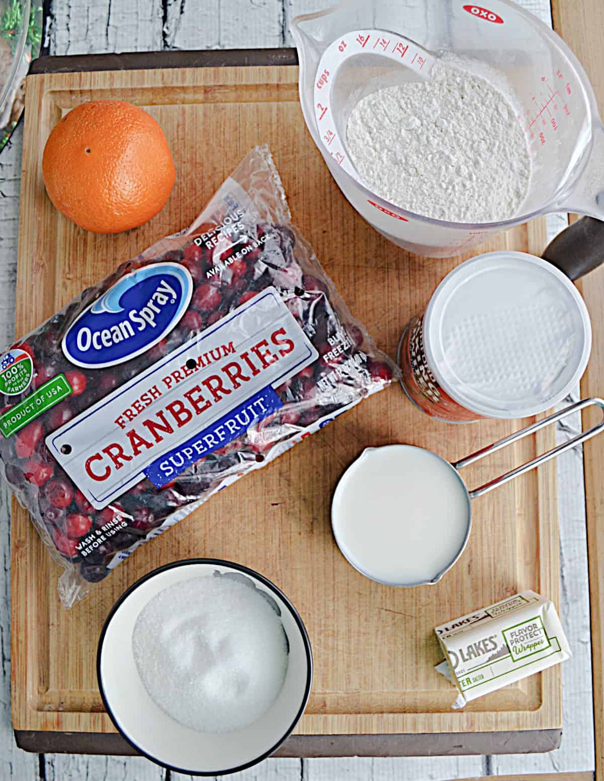 Ingredients for making Cranberry Orange Muffins