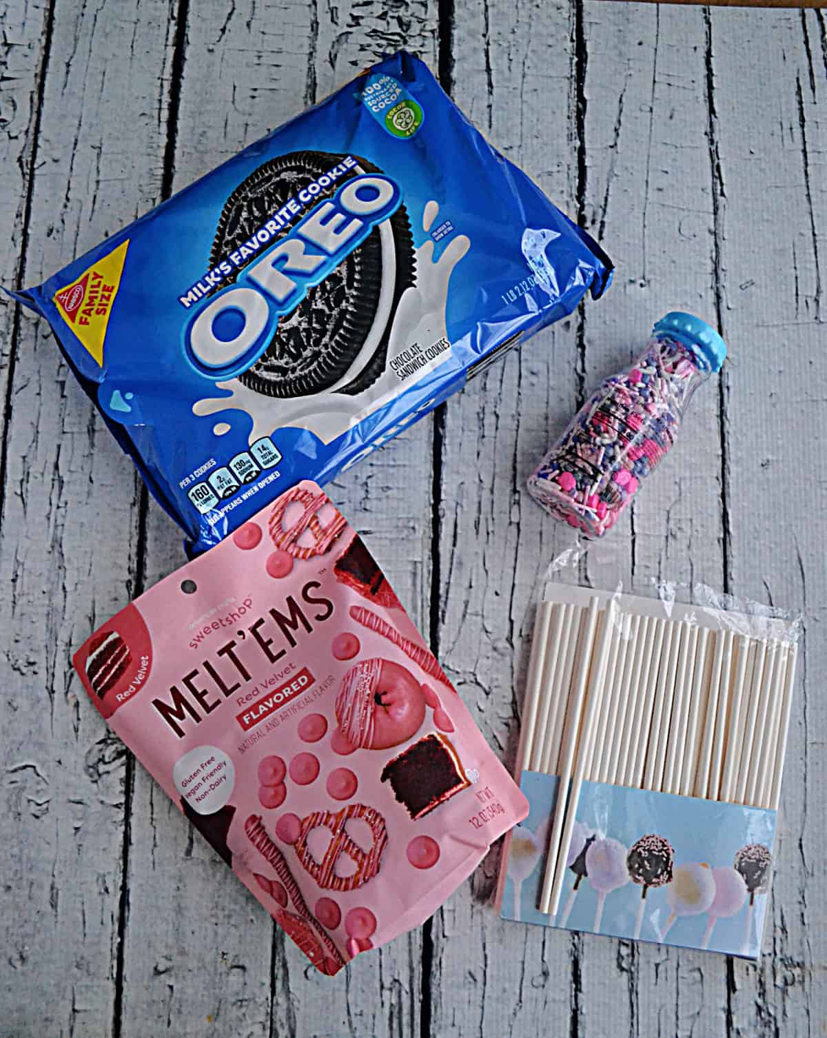 Ingredients for making Chocolate covered Oreo Pops.