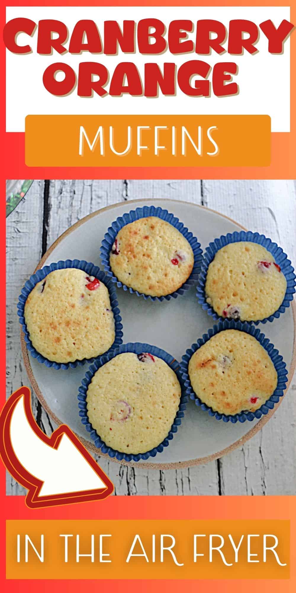 Pin image: Text title, a plate of muffins.