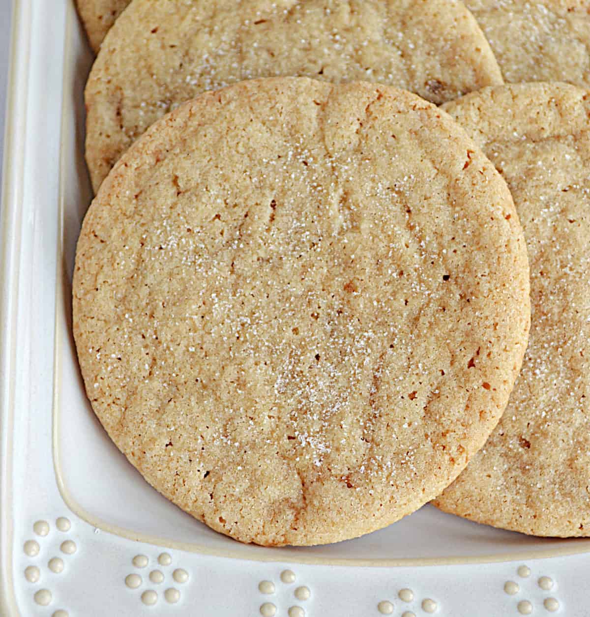 A close up of a brown sugar cookies.