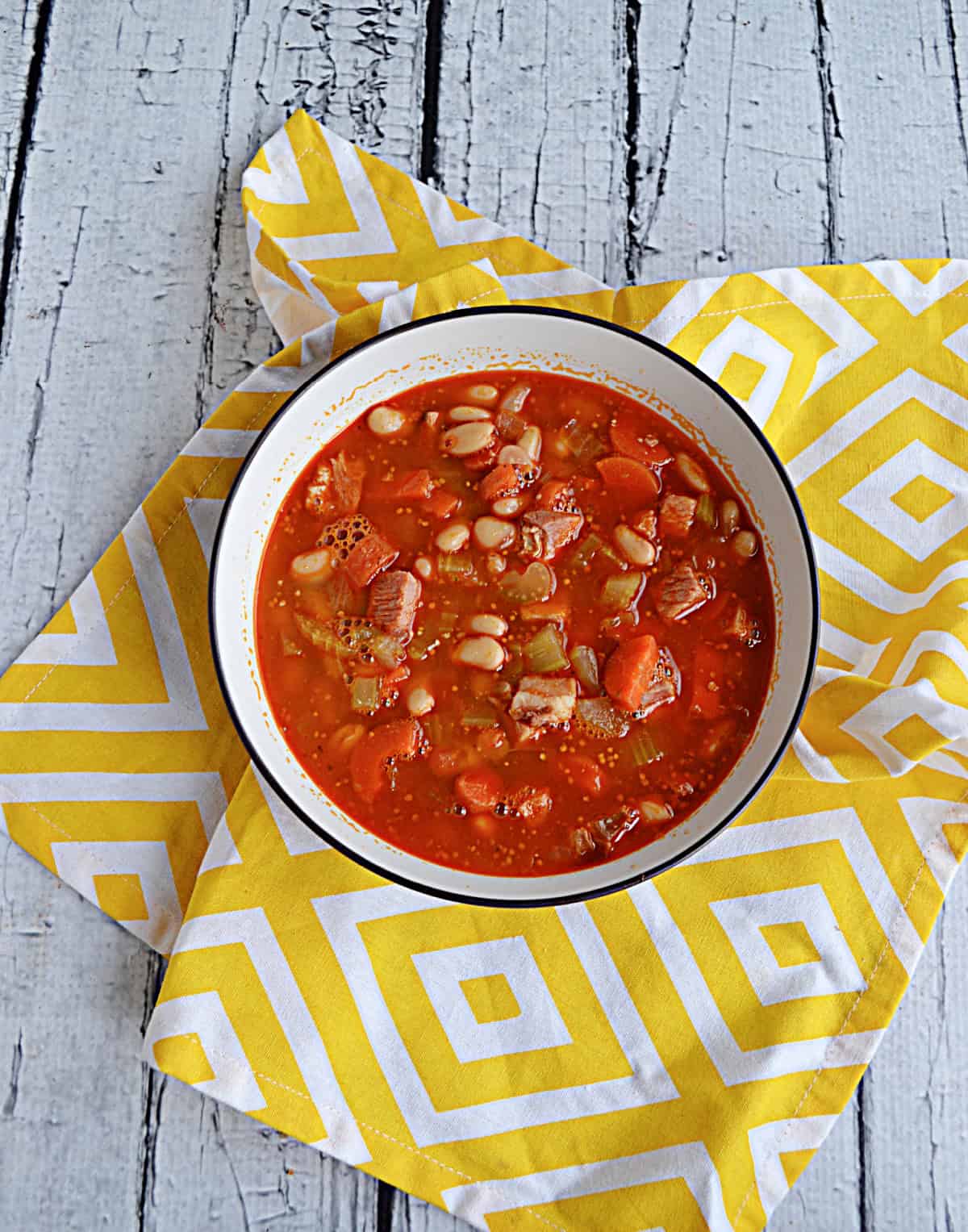 A bowl of soup.