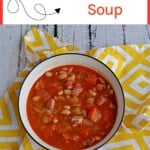 Pin Image: Text title, a bowl of soup.