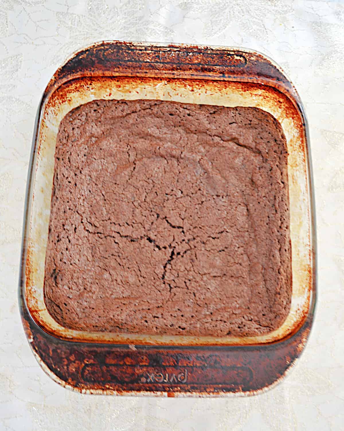 A pan of brownies.