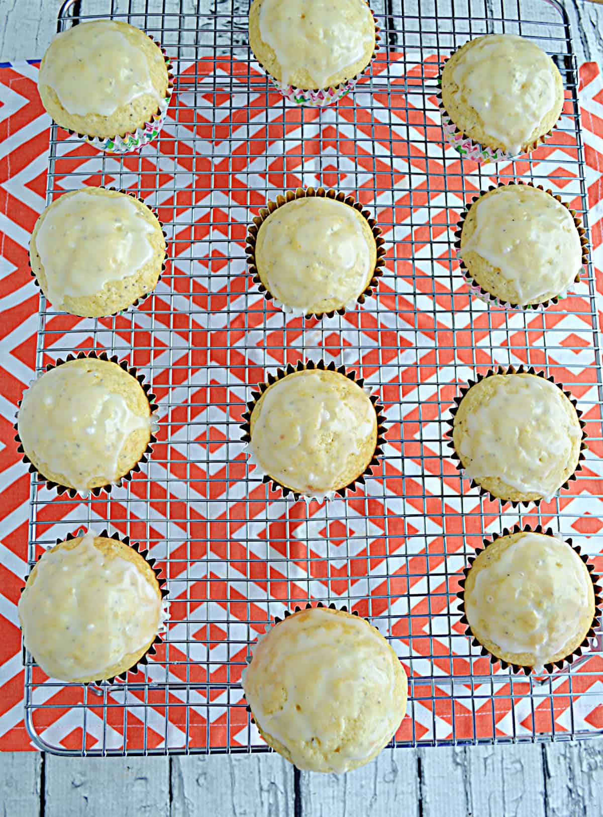 Muffins with a glaze on them.