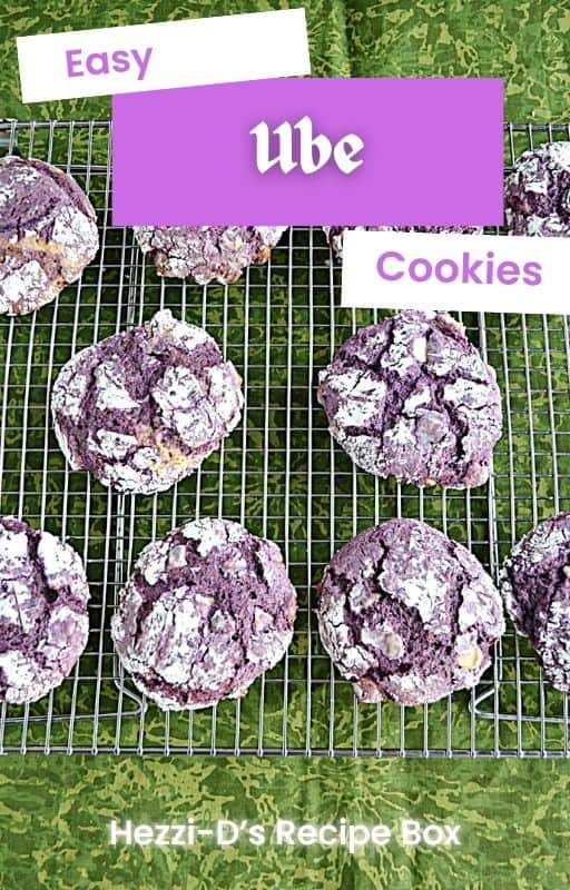 Pin Image: Title, a pile of purple cookies.